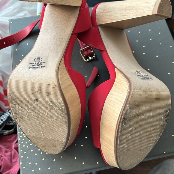 Red Sling Back Heels - Picture 2 of 2